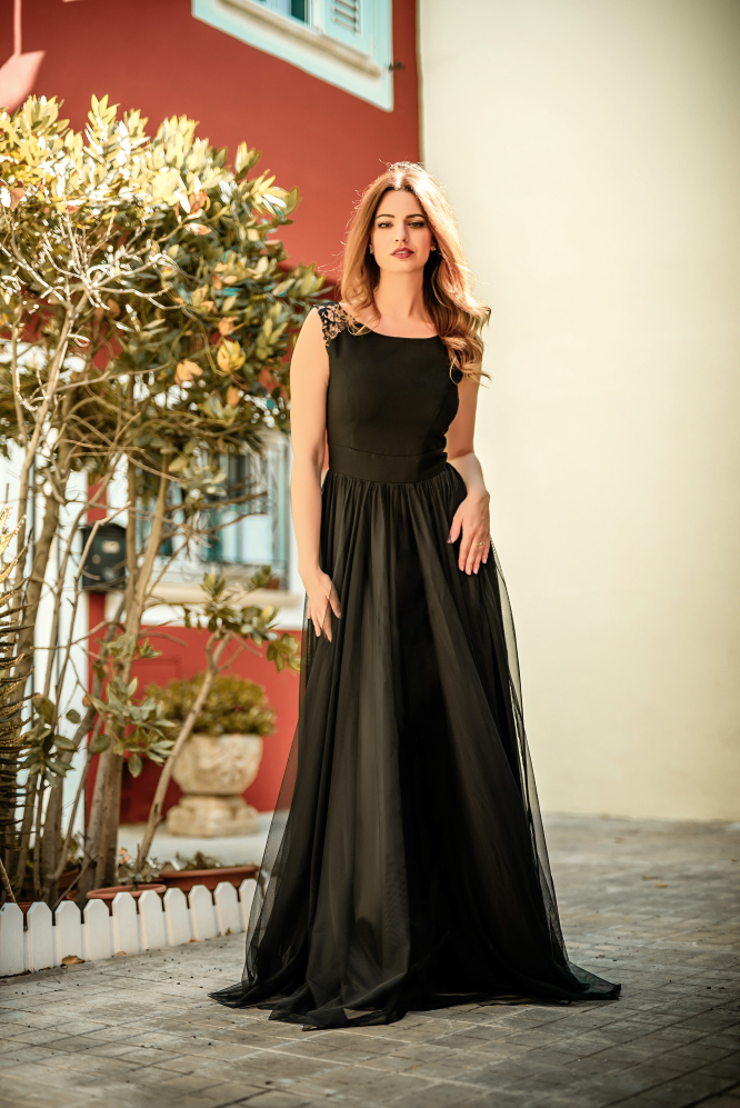 Vestido de Ceremonia Largo Negro Invitada| festera| Gala
